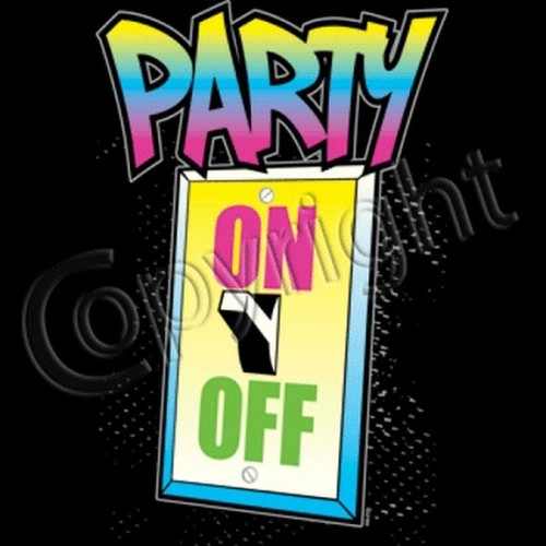 Party switch neon shirt - on, t