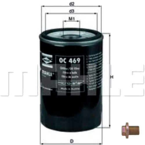 Mahle filtre huile - huile, avec