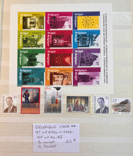 Timbres belgique 1998 - timbres, yt