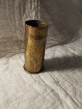 Douille de 37 gravée Argonne Artisanat de Tranchée Ww1
