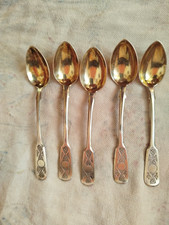 lot 5 cuillères russes argent