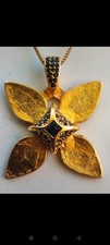 Bijou Ancien Vintage, Collier Pendentif  Fleur Givenchy Paris New York 