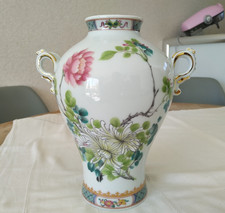 VASE PORCELAINE DE LIMOGES HAVILAND SIN HAÏ DÉCOR CHINOIS FLEURS