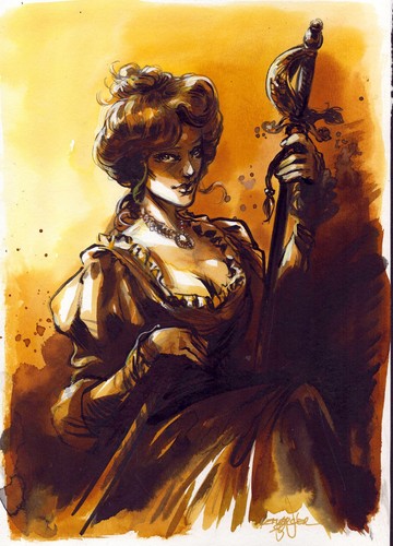 Peinture originale femme - a4,