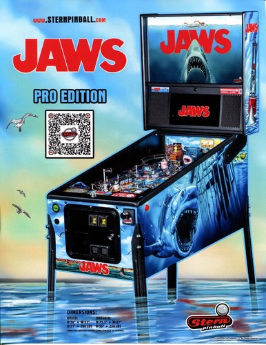Jaws pro stern pinball flyer - pro,