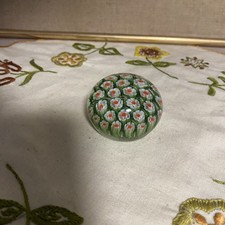 Ancienne petite boule presse papier sulfure millefiori