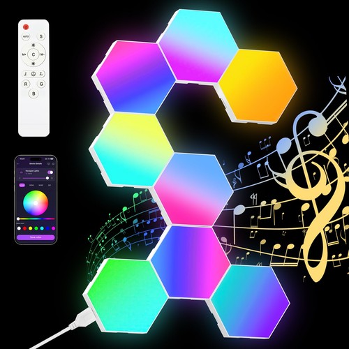 Panneau led hexagone murale - led,