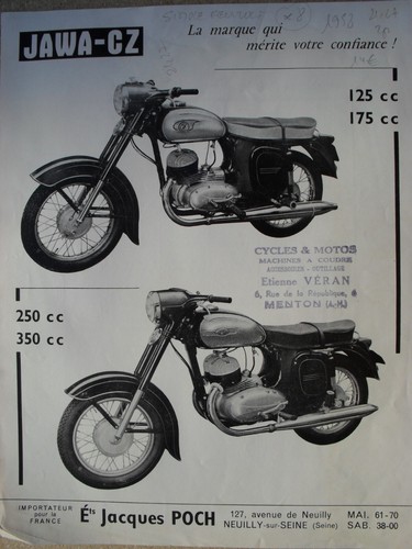 Jawa 250 350 - gamme, 1958