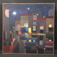 Tableau huile Urbain Ville