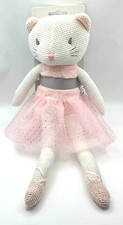 doudou chat rose tricoté