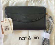 Sac pochette Sasha noir grainé Nat & Nin