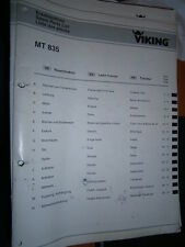 VIKING tracteur tondeuse MT835 MT 835 : catalogue de pièces 2001