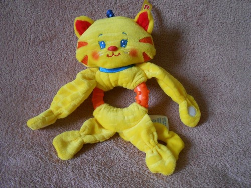 Doudou hochet chat - , jaune