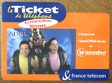 ADSL TICKET TÉLÉPHONE SPÉCIMEN PREPAYÉE PREPAID SCHEDA CARTE CALLING CARD