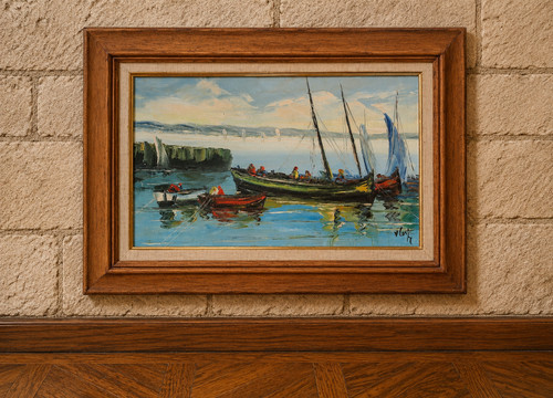 Marine animée huile sur - marine, –