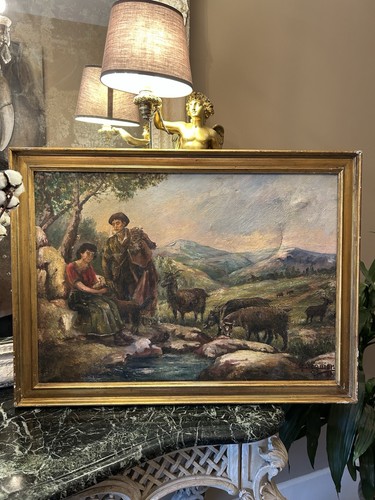 Tableau ancien huile sur - huile,