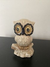 Ancienne Tirelire Porcelaine Chouette Figurine Deco Vintage