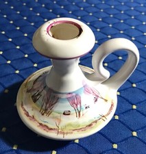 Russia Original Vintage Porcelain Painted Candlestick Candle Holder Church.