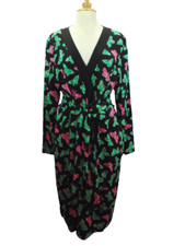 Robe portefeuille en crêpe de soie noire