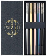 Metal Baguette Japonaise 5 Paires Baguette Reutilisable Baguette Chinoise Bag...