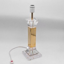 Pied de lampe de table plexiglass et laiton – Lucite and brass table lamp