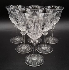 Service six verres à vin cristal soufflé taillé signé Saint-Louis modèle Tommy