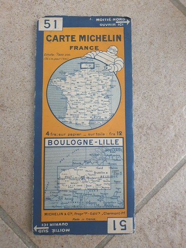 Ancienne carte michelin 51 - ancienne,