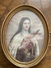 Ancien Cadre Ovale doré stuc