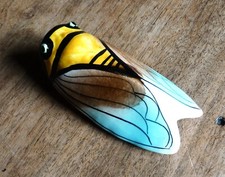 Petite cigale bouquetière ancienne faïence/Céramique Provence/Vallauris ? 14 cm