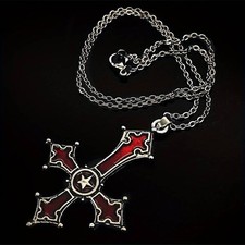 Collier croix étoile chaîne