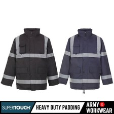 Veste Parka De Sécurité Supertouch Matelassée Imperméable Haute Visibilité