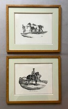 Chevaux, Deux Lithographies d'Après Géricault, XIXe