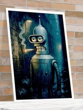 Affiche / Poster BENDER FUTURAMA qui fume