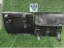 1 paire de sacoches de selle latérales moto en cuir noir qualité lourde