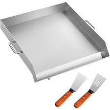 Plaque de Cuisson en INOX 18"x16" Poêle Barbecue Plancha INOX Pizza Gril