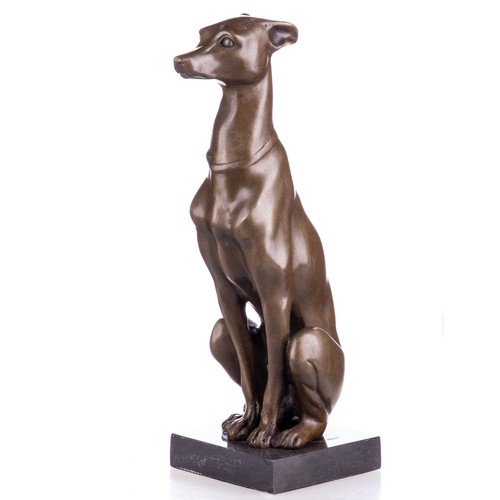 Sculpture lévrier bronze - lévrier, en