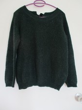 PULL FEMME T0 CACHE CACHE EN MOHAIR VERT PAILLETTE NOEUD DANS LE DOS