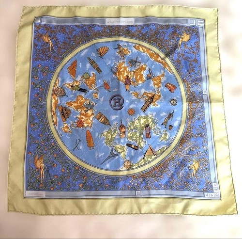 écharpe soie hermes carte - Écharpe,