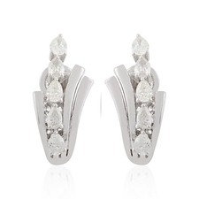 0.72 CT Poire Boucles Oreilles