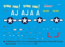 Peddinghaus-Decals 1/72 4009 MUSTANG P 51B-5 Lt. Couleur J.H.Howard Seulement
