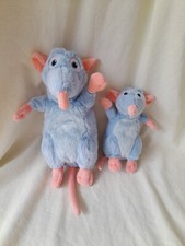 2 PELUCHES REMY RATATOUILLE DISNEY NICOTOY 17 ET 23 CM