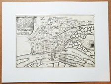 XVII ème - Dépt 76 - Beau Plan Ville de Rouen par N. de Fer 40x30 Editée 1695