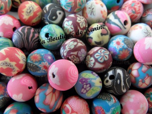 Lot perles fimo - 15,