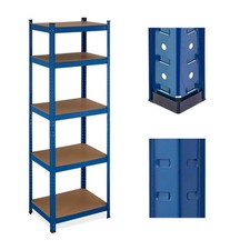 Etagere charge lourde rack de rangement 5 niveaux étagère métallique bleu