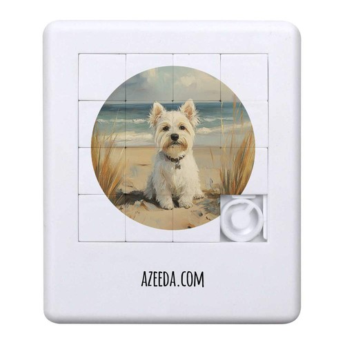Westie dog beach sliding - on,