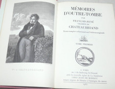 MEMOIRES D'OUTRE TOMBE PAR CHATEAUBRIAND TOME 1 EDITIONS JEAN DE BONNOT 1967