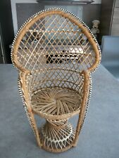  ANCIEN FAUTEUIL EMMANUELLE DE POUPEE EN ROTIN Hauteur 42 CM - Largeur 25,5 cm 