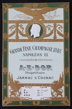 Carte postale publicitaire GRANDE FINE CHAMPAGNE Napoléon III Jarnac s/ Cognac