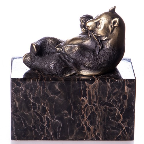 Sculpture ours panda - sculpture, bronze