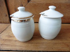 2 tonneaux moutardiers porcelaine de Limoges Charlionais & Panassier Toulouse